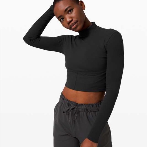 Lululemon LA Turtleneck Long Sleeve Black - cropped rib LS - Picture 4 of 7